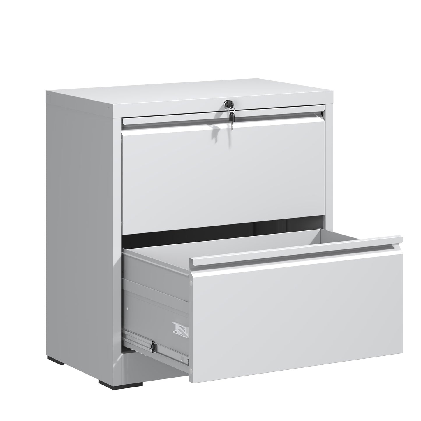 2 Drawer Lateral File Cabinet With Lock, Metal Filing For Home