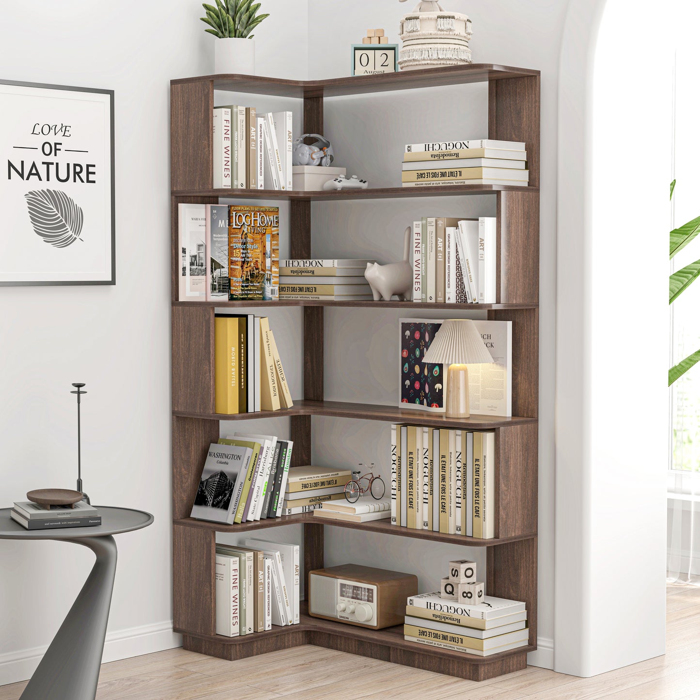 90cm 35.43 Extended Size 5-Tier Freestanding L-Shaped Corner