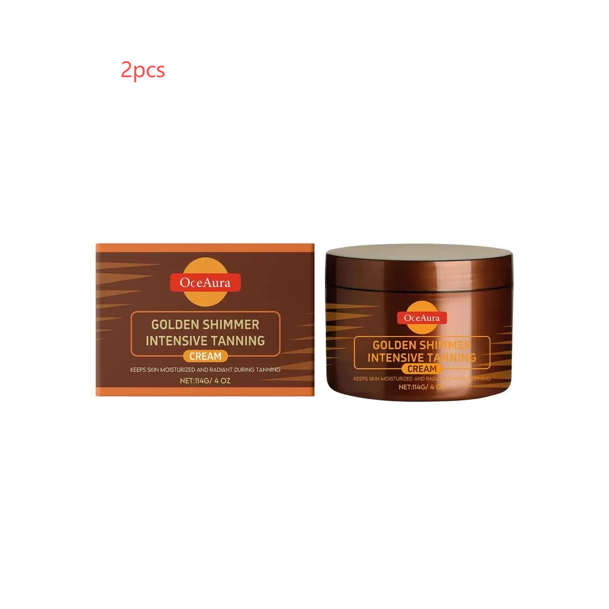 Golden Shimmer Intensive Tanning Cream - Body Care Moisturizer with Mica