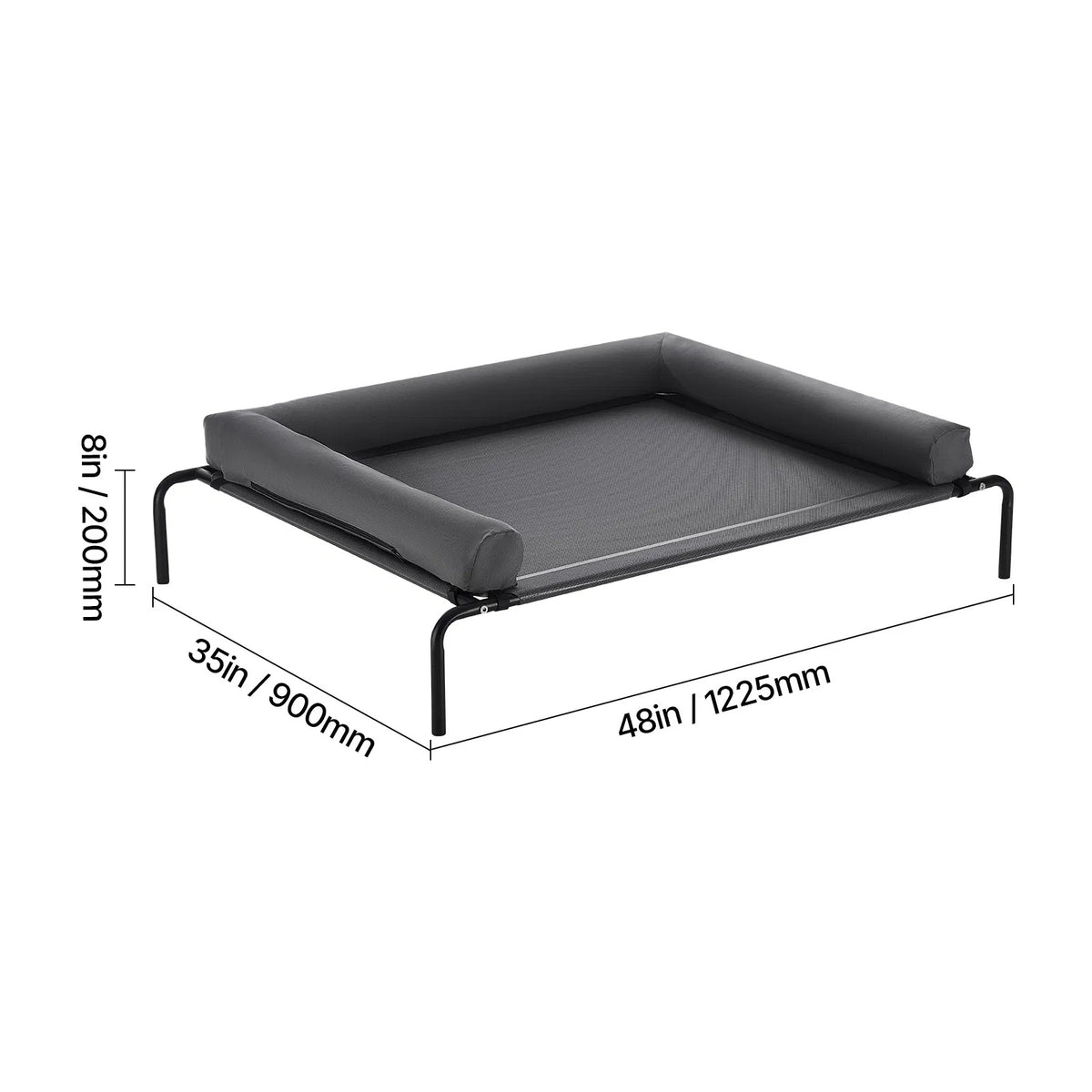 Large Elevated Dog Bed with Breathable Mesh and Washable Pillow - Indoor & Outdoor
