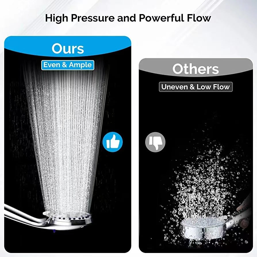Multifunctional Shower Head with Pressurized Nozzle and Hose - Adjustable Spray Massage Rain
