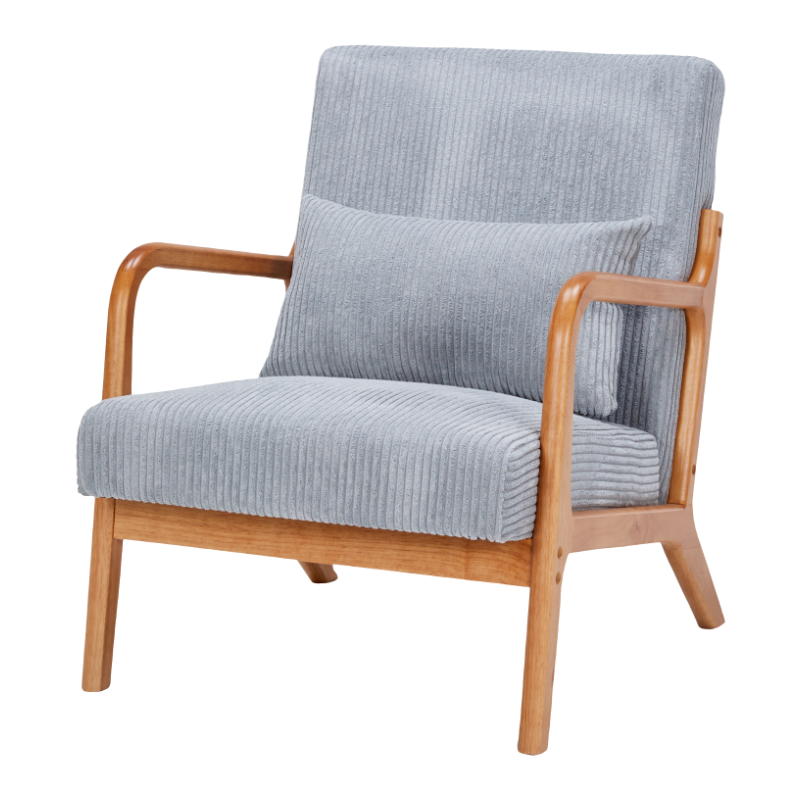 Mid-Century Modern Upholstered Accent Chair - Light Gray