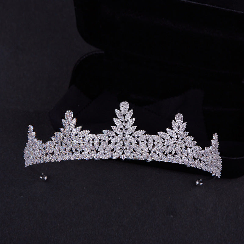 Geometric Crown Headdress - White Gold Plated