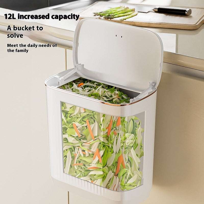 Wall-Mounted Kitchen Trash Can Large Capacity Punch-Free Household Storage Bin