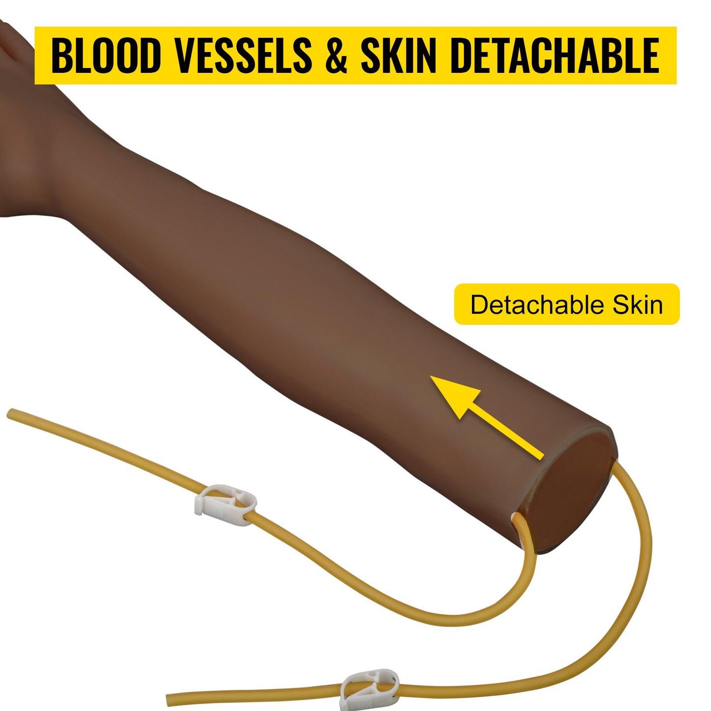 Phlebotomy Practice Kit - Dark Skin IV Arm with Infusion Stand