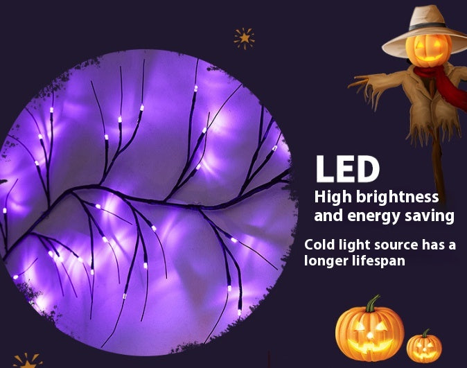Halloween Rattan LED Tree Lights - Artificial Vines & Decorative Lighting