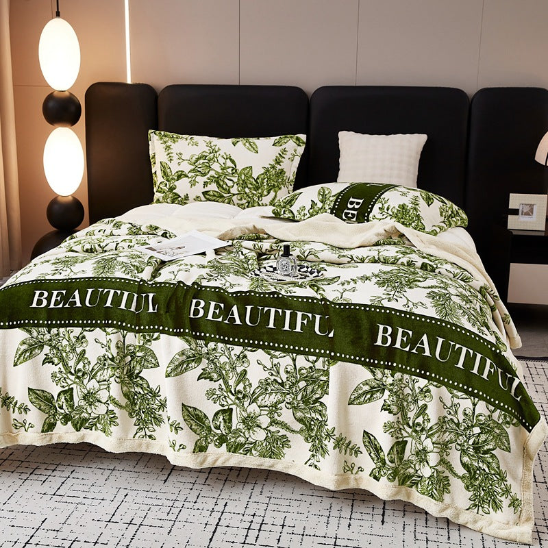 European Cotton Fleece Woolen Blanket - Thickened Warm Bed Sheet for All Seasons