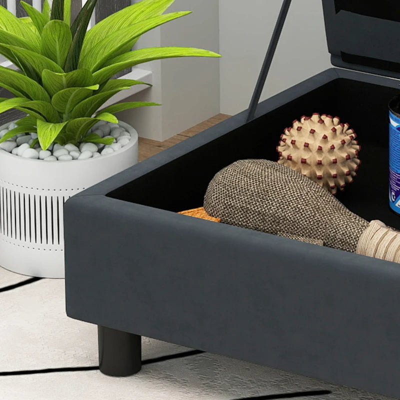 Pet Sofa Bed with Storage for Cats and Small Dogs - Dark Gray