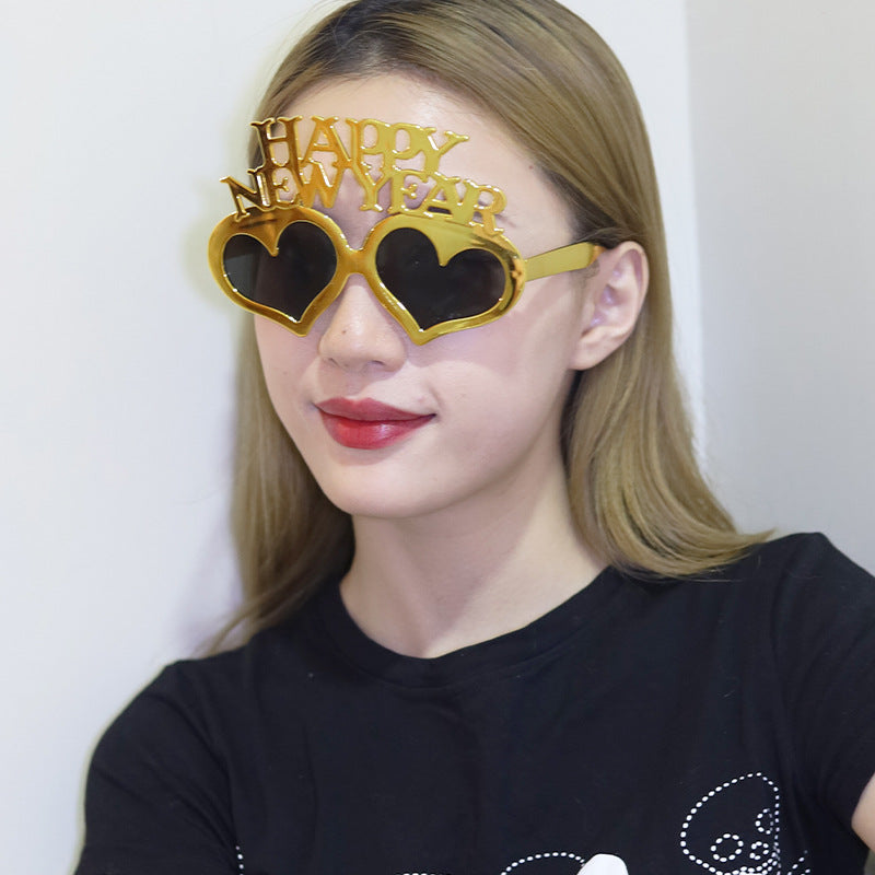 Funny New Year Party Glasses Supplies Photo Props Unisex Dress Up Accessories