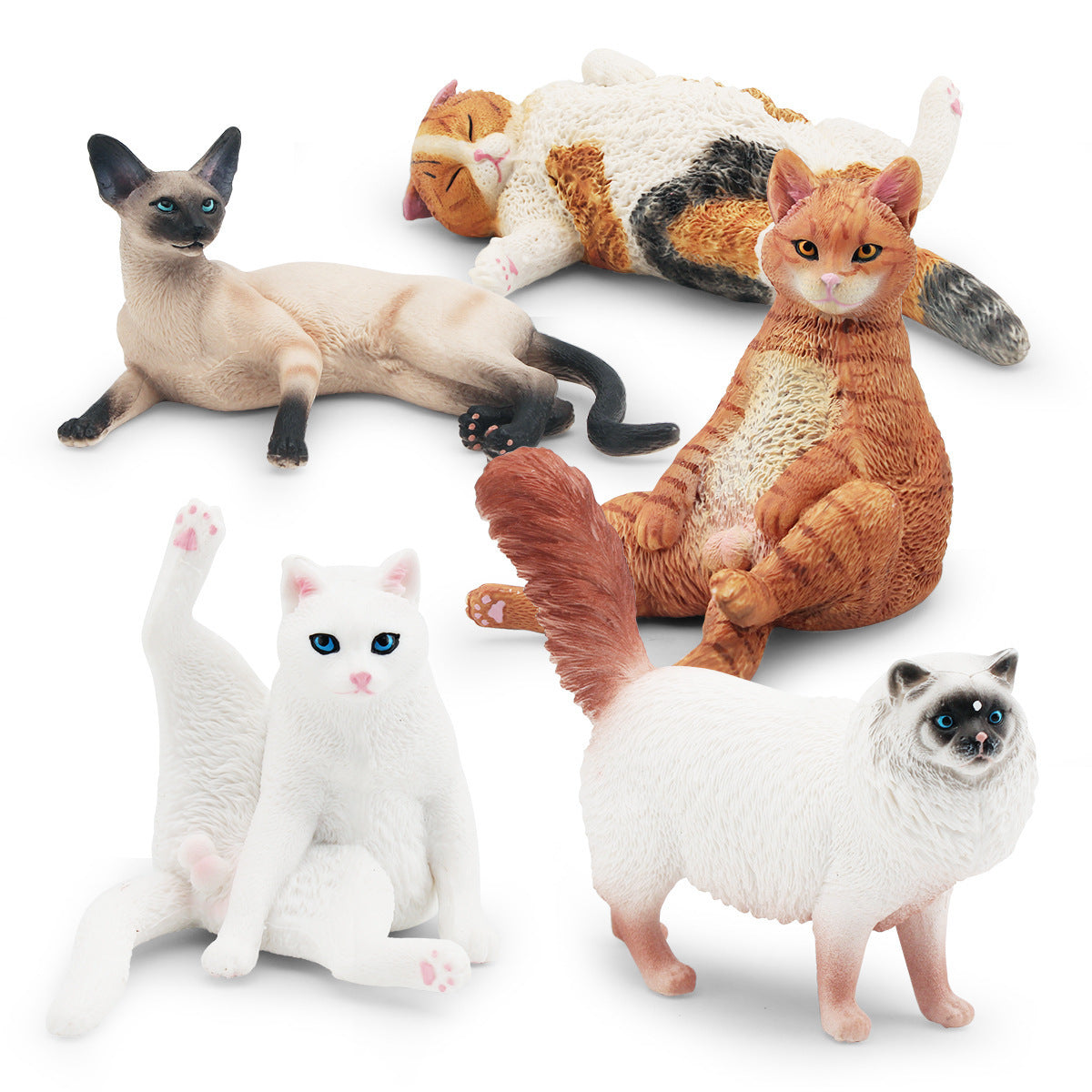 Children's Animal Model Figurines Set - Educational PVC Cat Figures for Kids & Decor