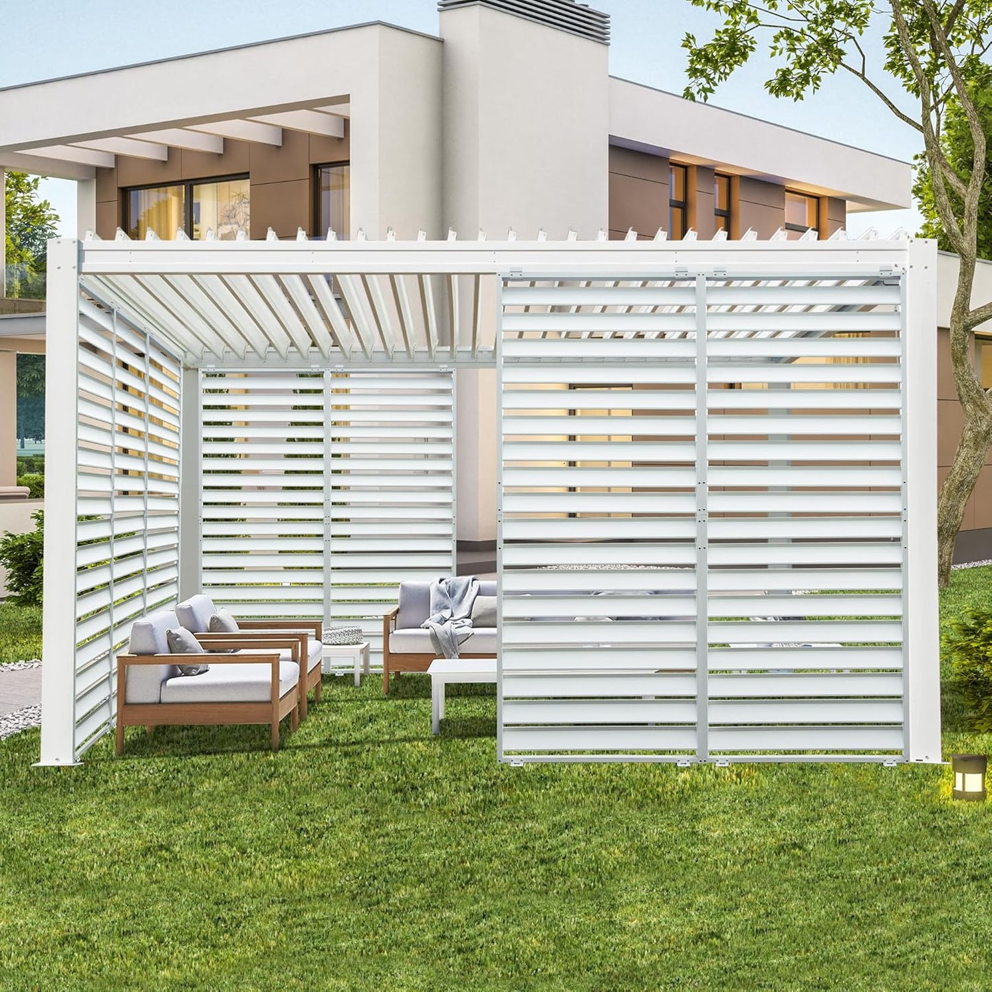 Outdoor Louvered Pergola Accessories Screens