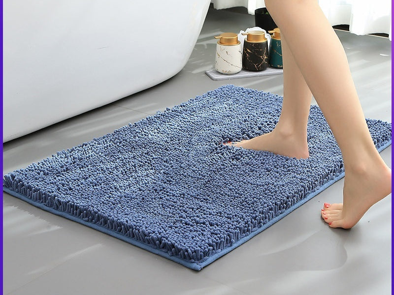 Non-slip Absorbent Bathroom Floor Mat - Stain-Resistant, Dense Woven Chenille