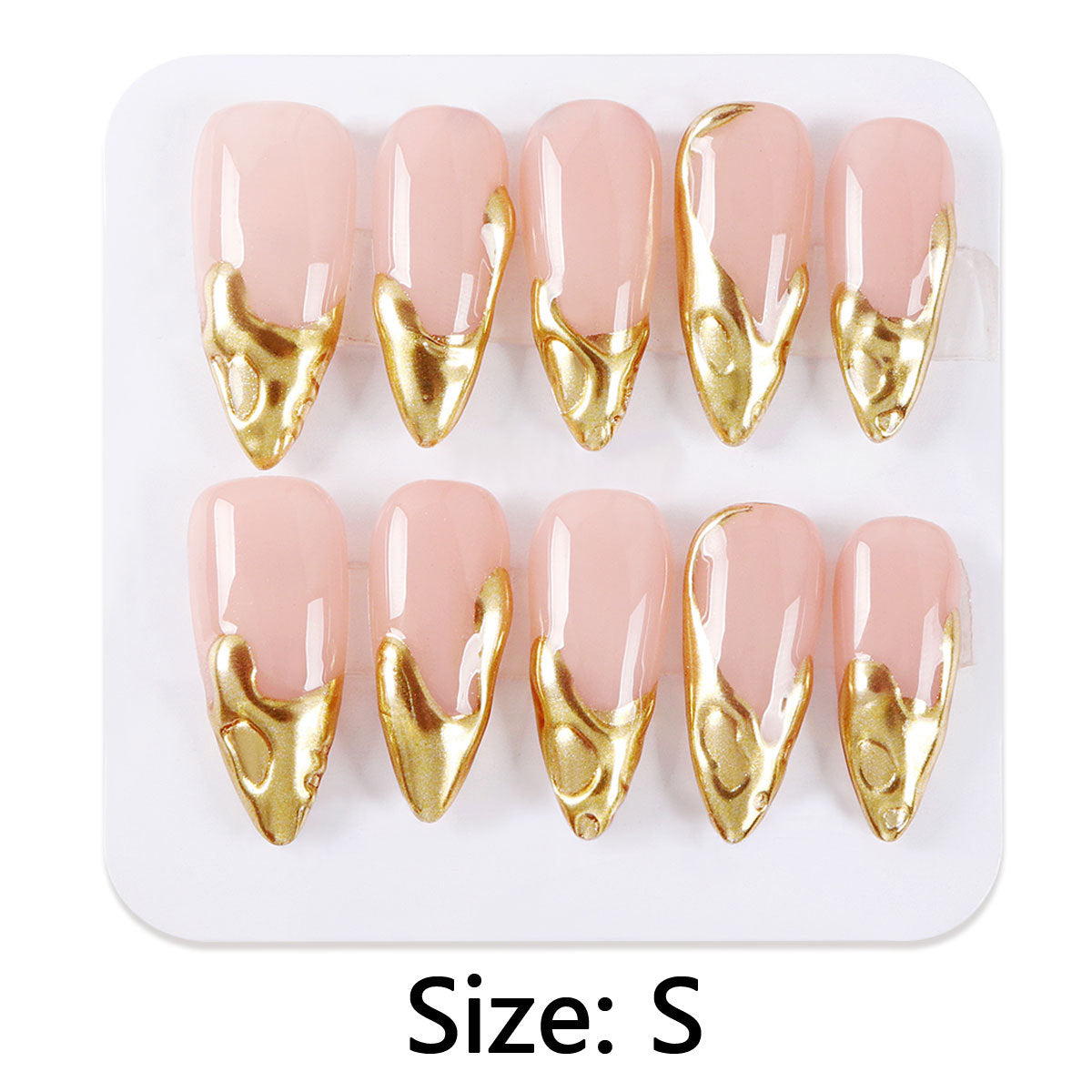 Liquid Metal Apricot Nail Stickers - Hand Painted Nail Art Decals for Ladies