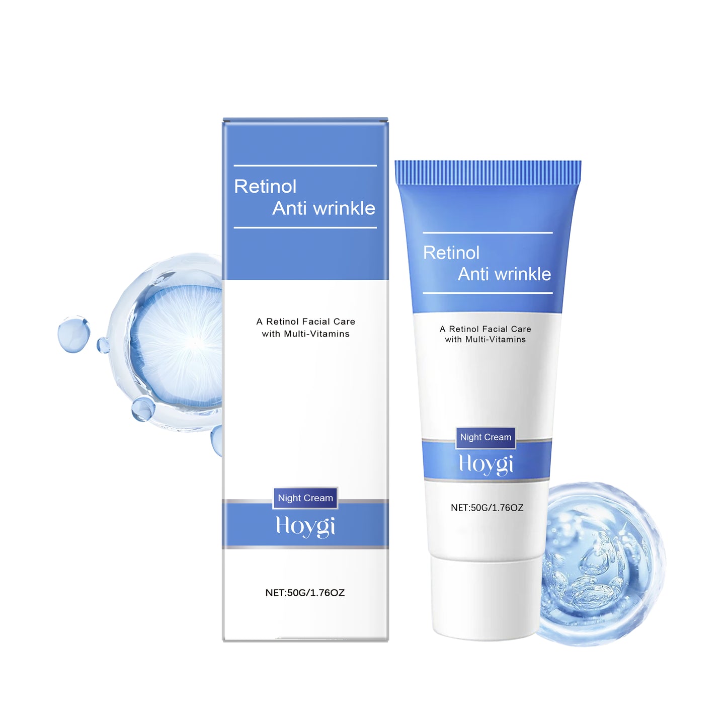 Retinol & Vitamin C Night Cream - Hydrating Anti-Aging Facial Moisturizer