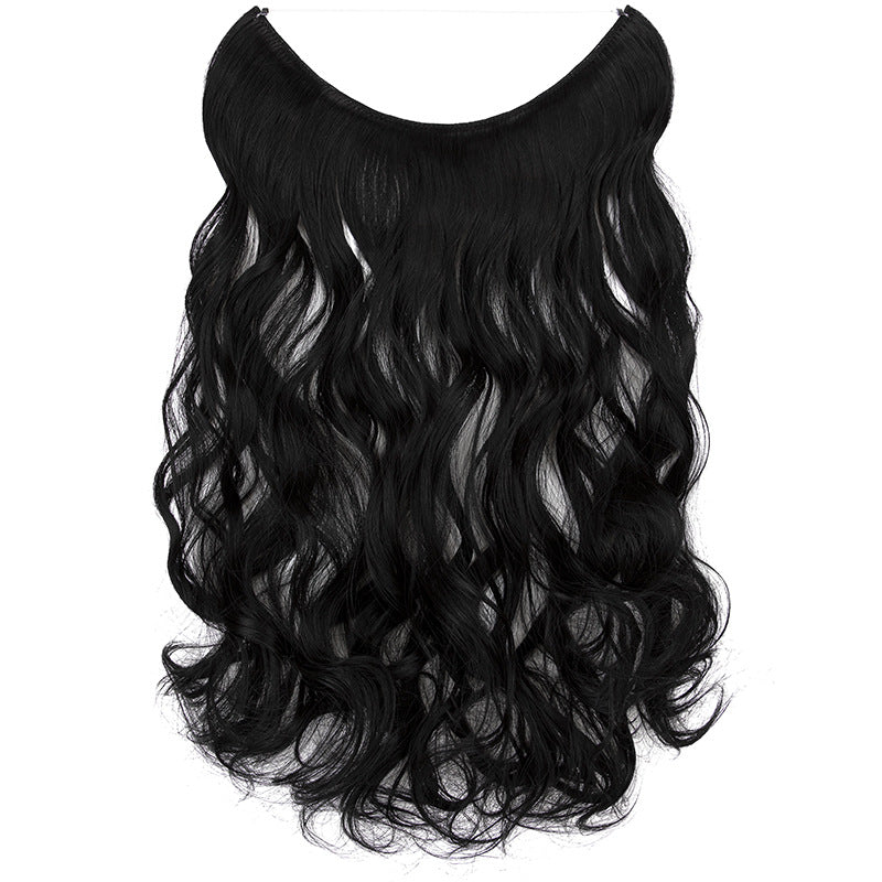 Seamless Hair Extension Wig Set for Women - High-Temperature Fiber, Multiple Colors