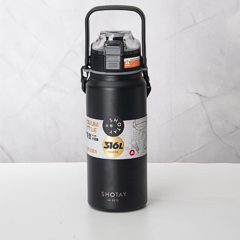 Large Capacity Stainless Steel Travel Thermos Bottle - Black, Pink, White, Green