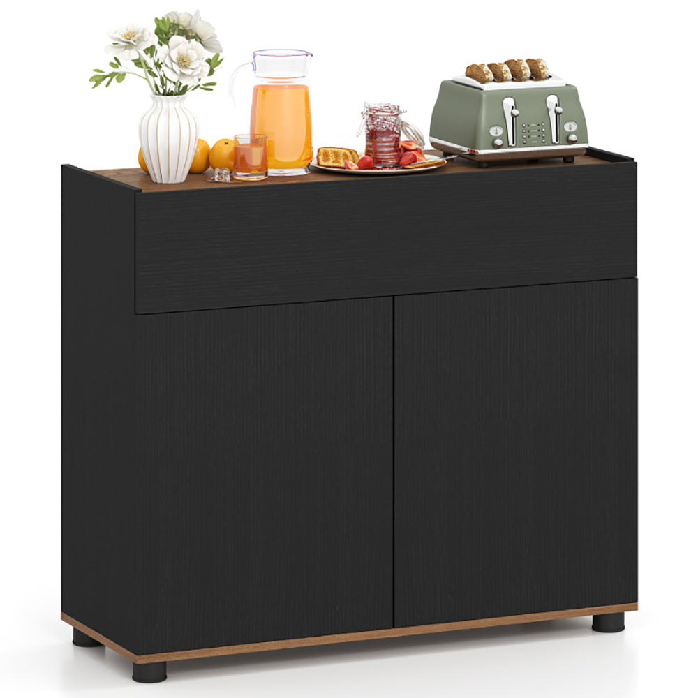 Sideboard Buffet Cabinet With Storage Wooden Kitchen 2 Anti-toppling