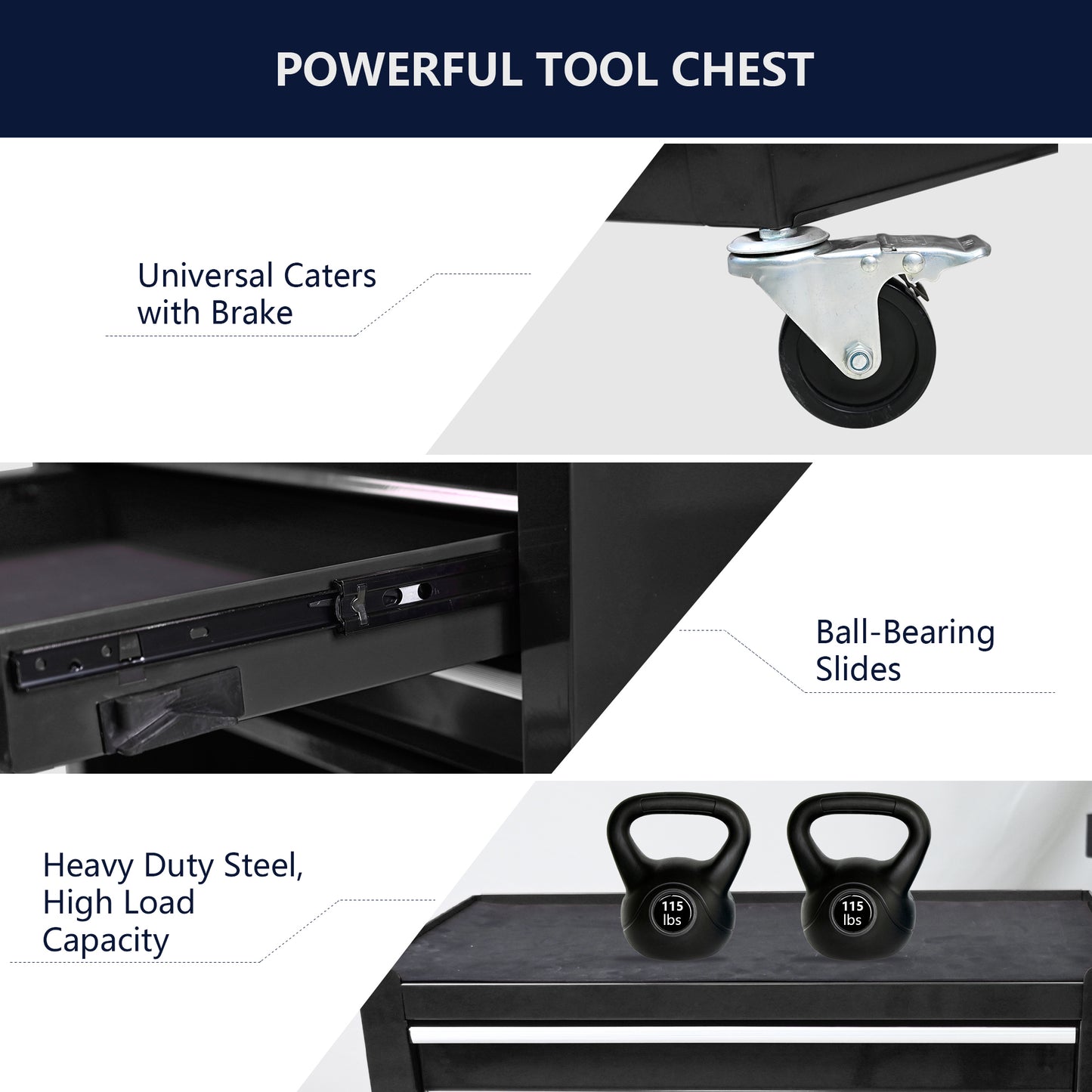 Multifunctional Tool Cart with 4 Drawers and Wheels - Steel Garage Storage