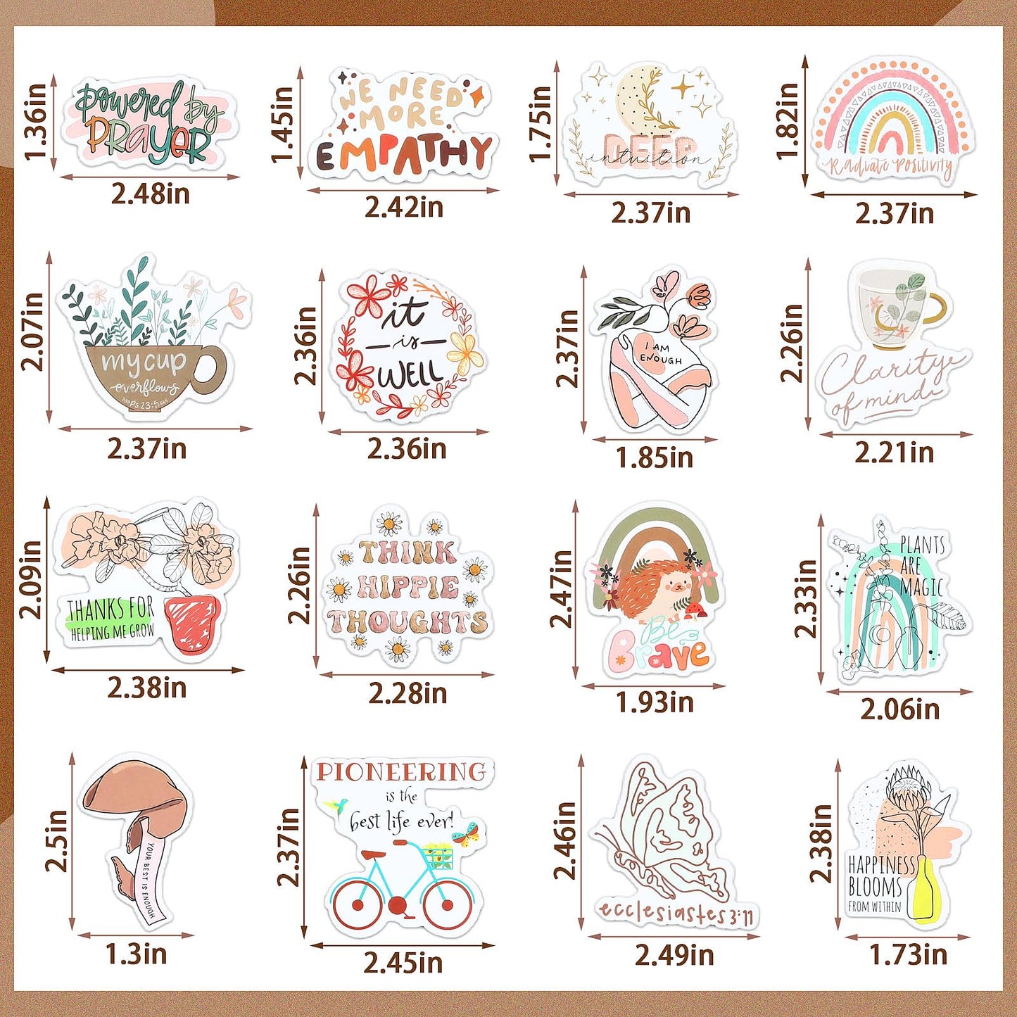 Inspirational Bible Verse Stickers - 100 Unique Boho Designs
