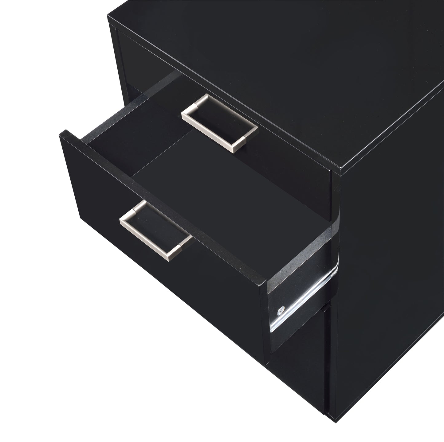 Black High Gloss & Chrome Finish Cabinet - Coleen