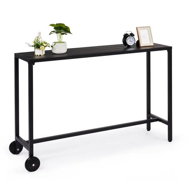 Outdoor Bar Table with Wheels - Rectangle Counter Height