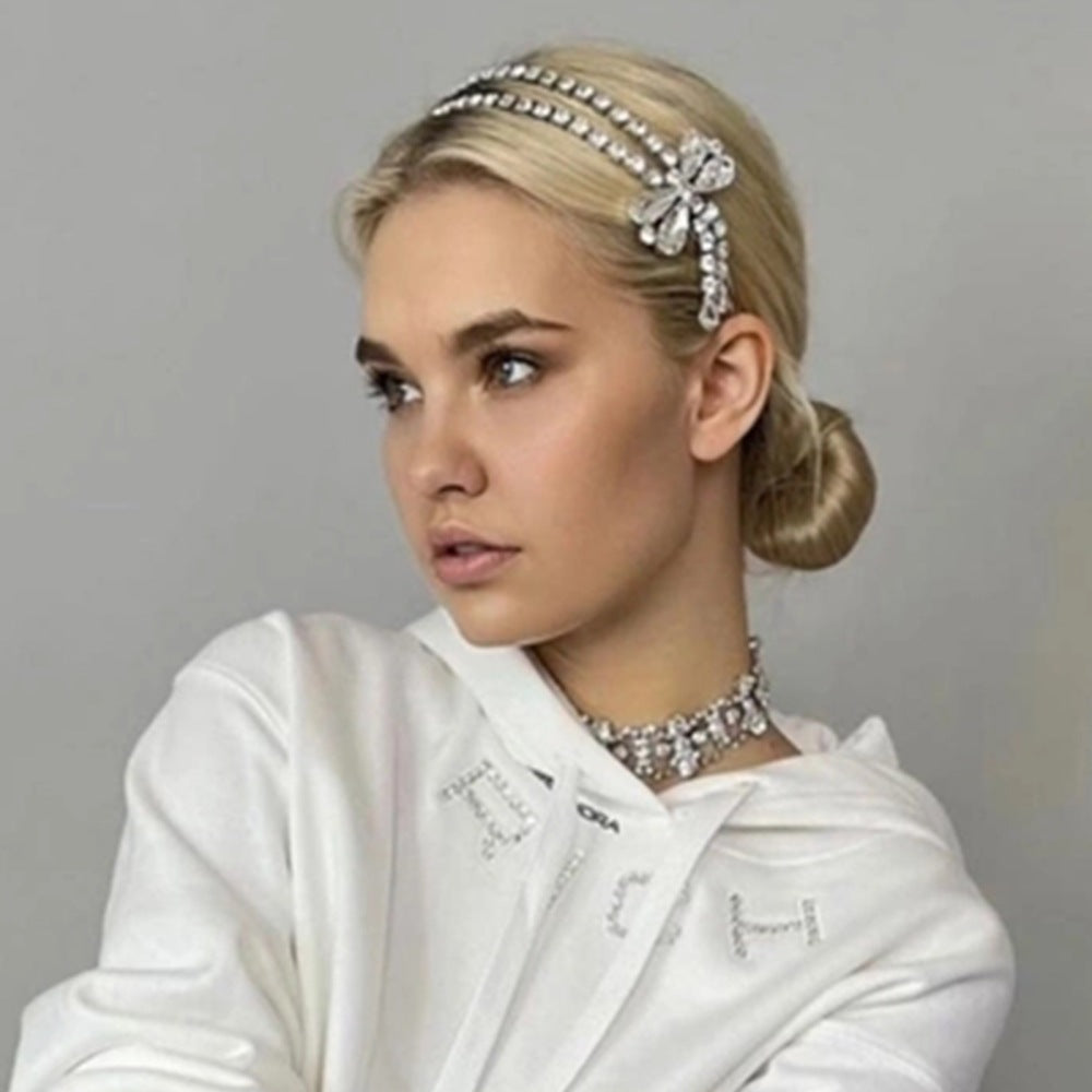 Alloy Geometric Hair Headband for Women - White