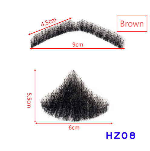 Hand-Woven Fake Beard & Eyebrow Makeup Props for Film & TV