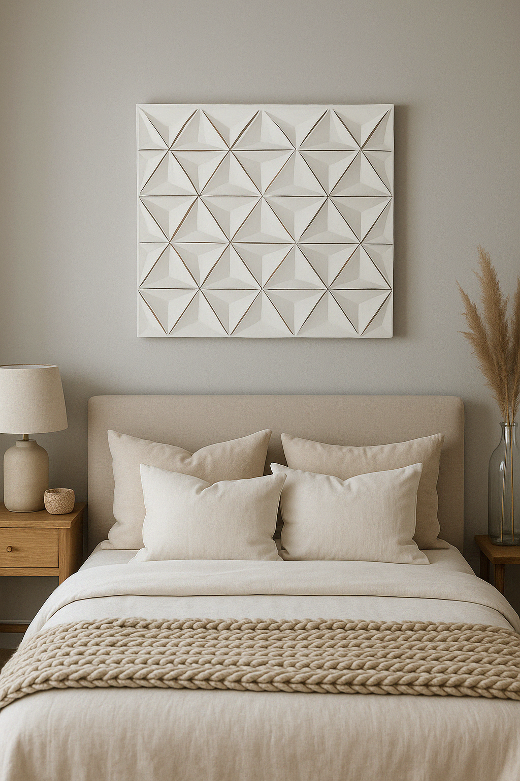 White Square Shape Handcrafted MDF Wall Decor -16 X16 Elegant Home