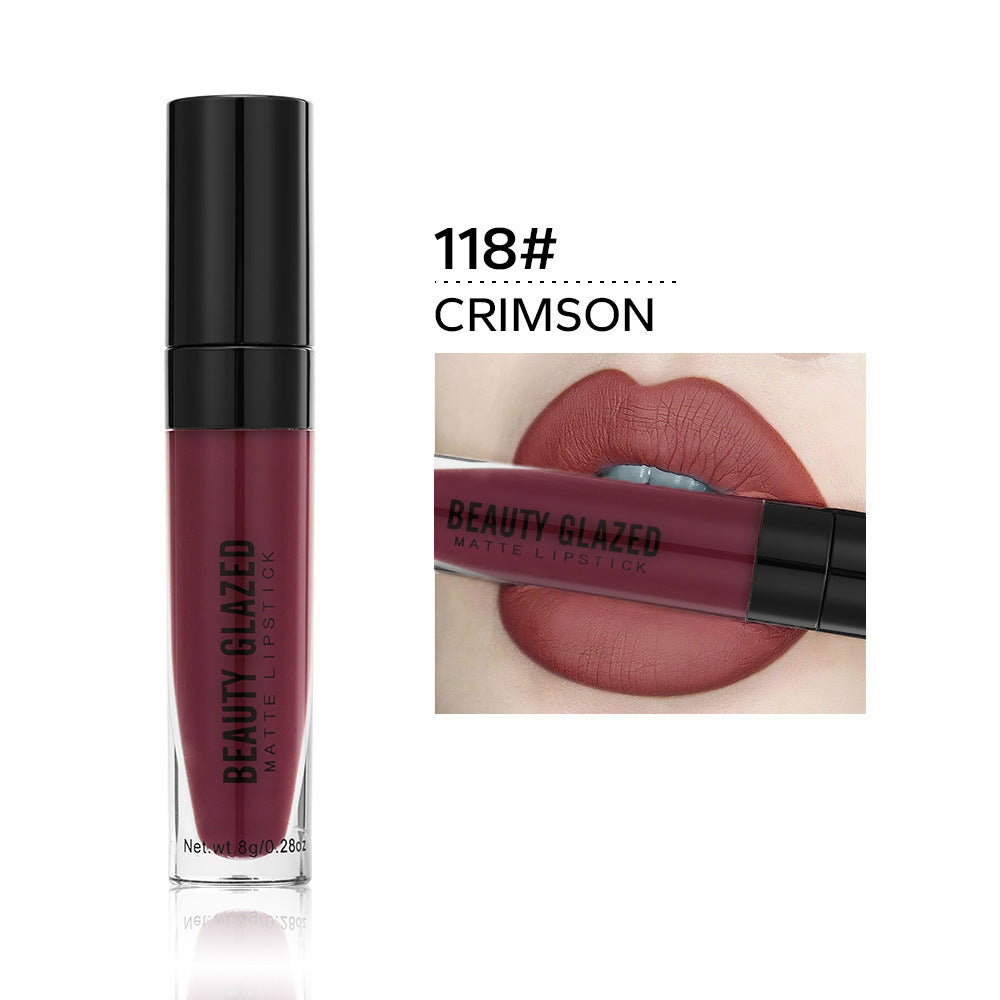 Large Capacity Waterproof Non-Stick Lipstick - 8ml Velvet Matte Lip Gloss for Dry Skin