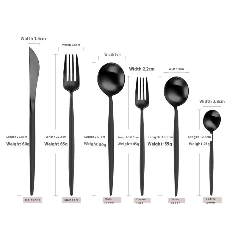 Stainless Steel Cutlery Set - Forks Spoons Knives & Chopsticks for Kitchen