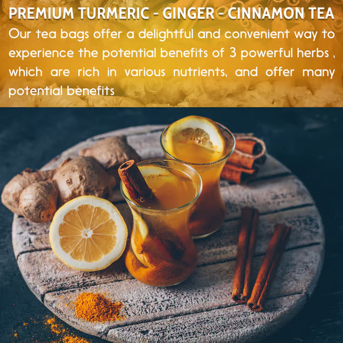 Natural Yellow Turmeric Herbal Tea Bags - Premium Health Supplement