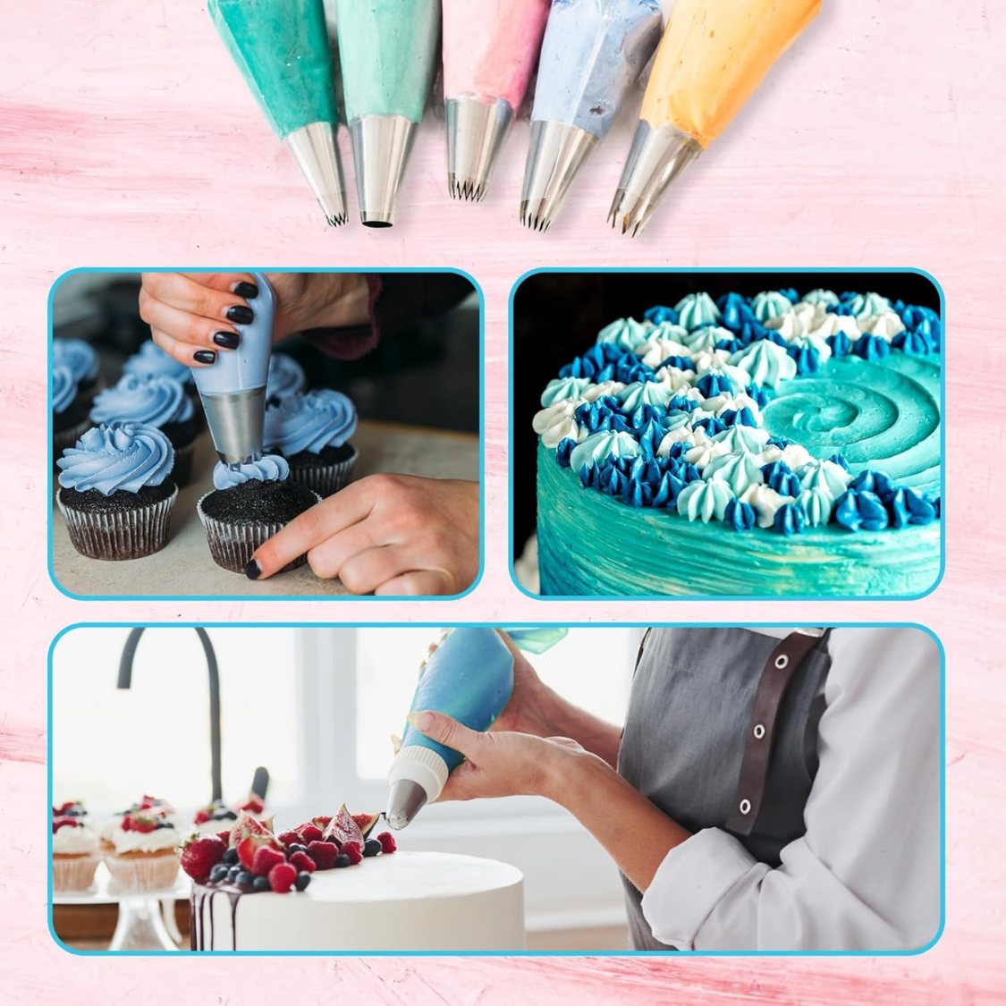 Piping Bags and Tips Set - 124 Pcs Cake Decorating Kit