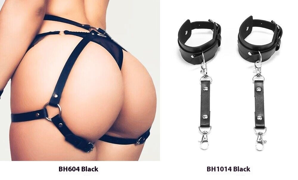 Bondage Waist Belt with Handcuffs for Adult Bondage Games - Multiple Colors