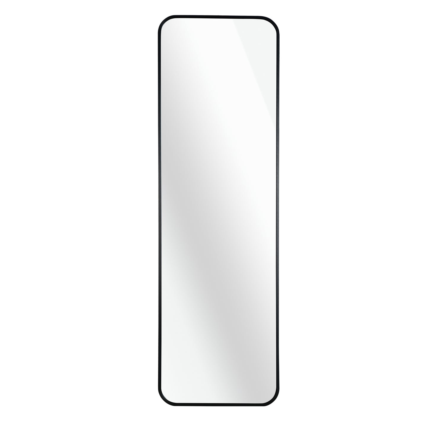 47 x 14 Inch Black Rectangular Door Mirror - Classic Design