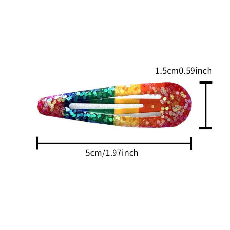 Kids Hair Clip Set with Sequin Side-Clip and Bendable Design - Colorful Series