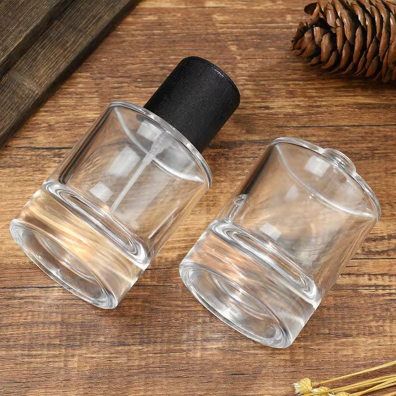 50ml Glass Perfume Bottle with Spray Pump and Black Beech Cap - Set of 3