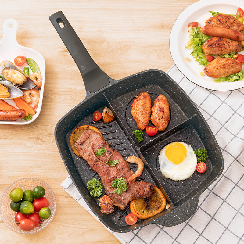 Non-Stick Multi-Function Omelette Pan with 3-in-1 Design, Black