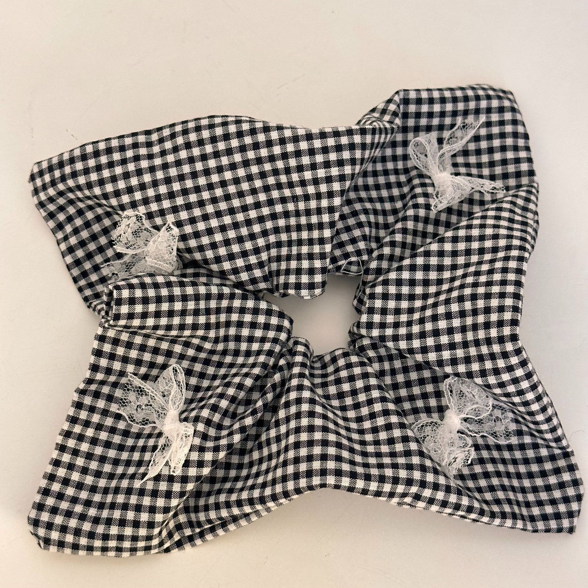 Vintage Plaid Square Scrunchie