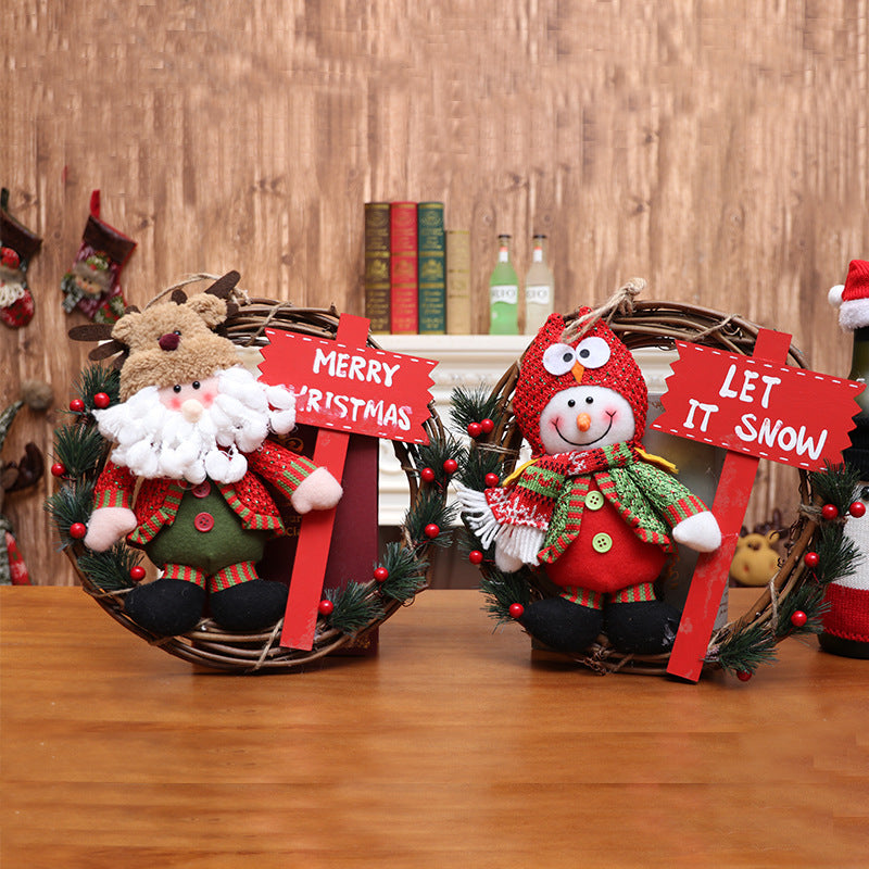 Christmas Multi-Pattern Doll Garland Ornament - Festive Home Decor