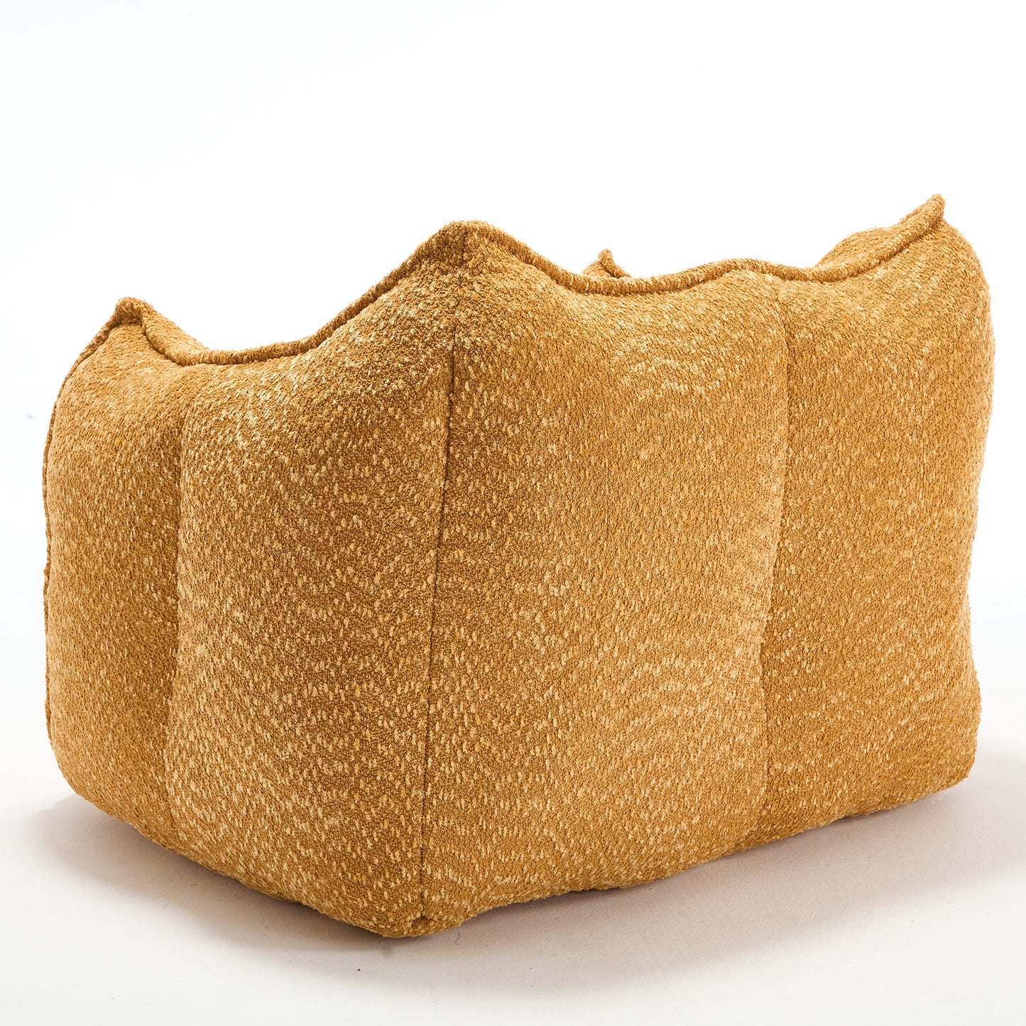 Yellow Chenille Bean Bag Chair - Comfortable Lazy Sofa for Adults