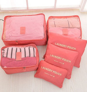 Six-Piece Travel Storage Bags Set - Organize Luggage & Clothing