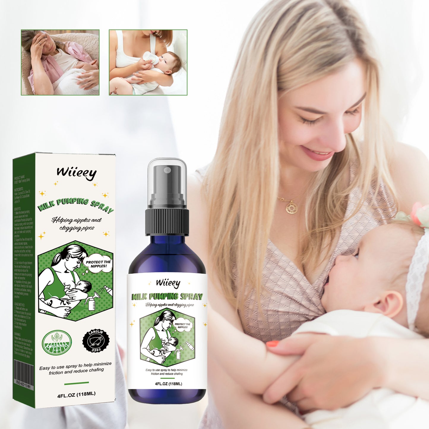 Natural Breast Pumping Lubricant Spray - Nipple Care & Friction Relief