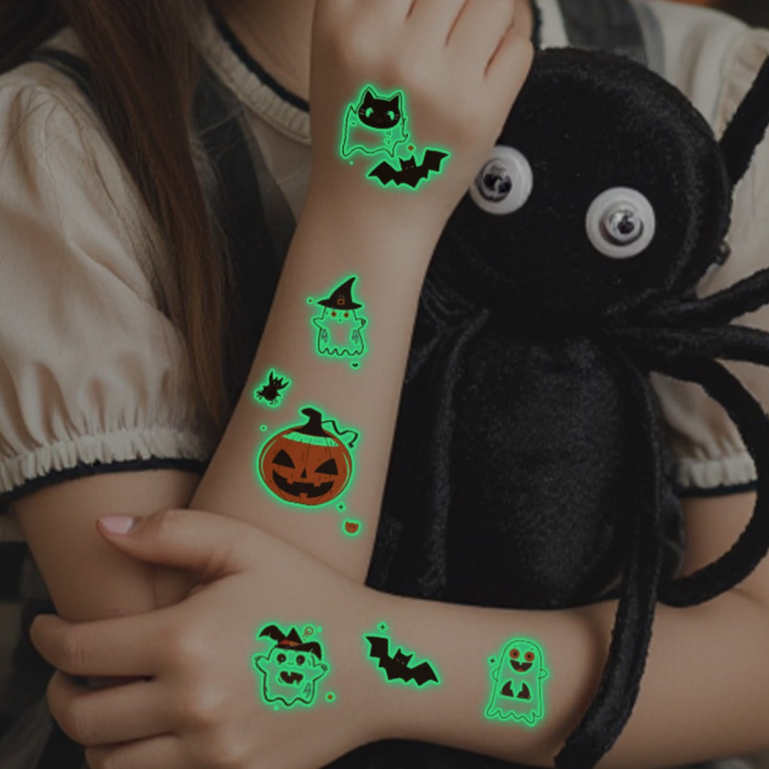 Glow-in-the-Dark Colorful Tattoo Stickers for Halloween & Parties
