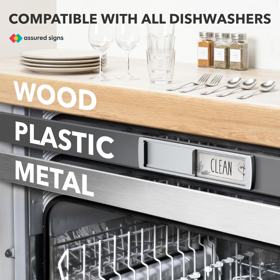 Magnetic Dishwasher Sign - Clean Dirty Status Indicator for Kitchen Organization