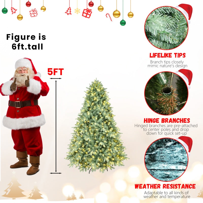 Artificial Christmas Tree - PE/PVC Mixed with Warm White LED Lights