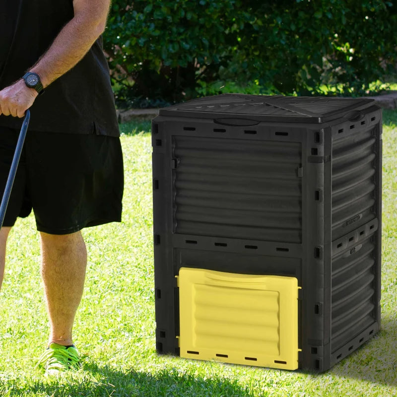 80 Gallon Outdoor Compost Bin - Large Capacity Garden Waste Recycle Container