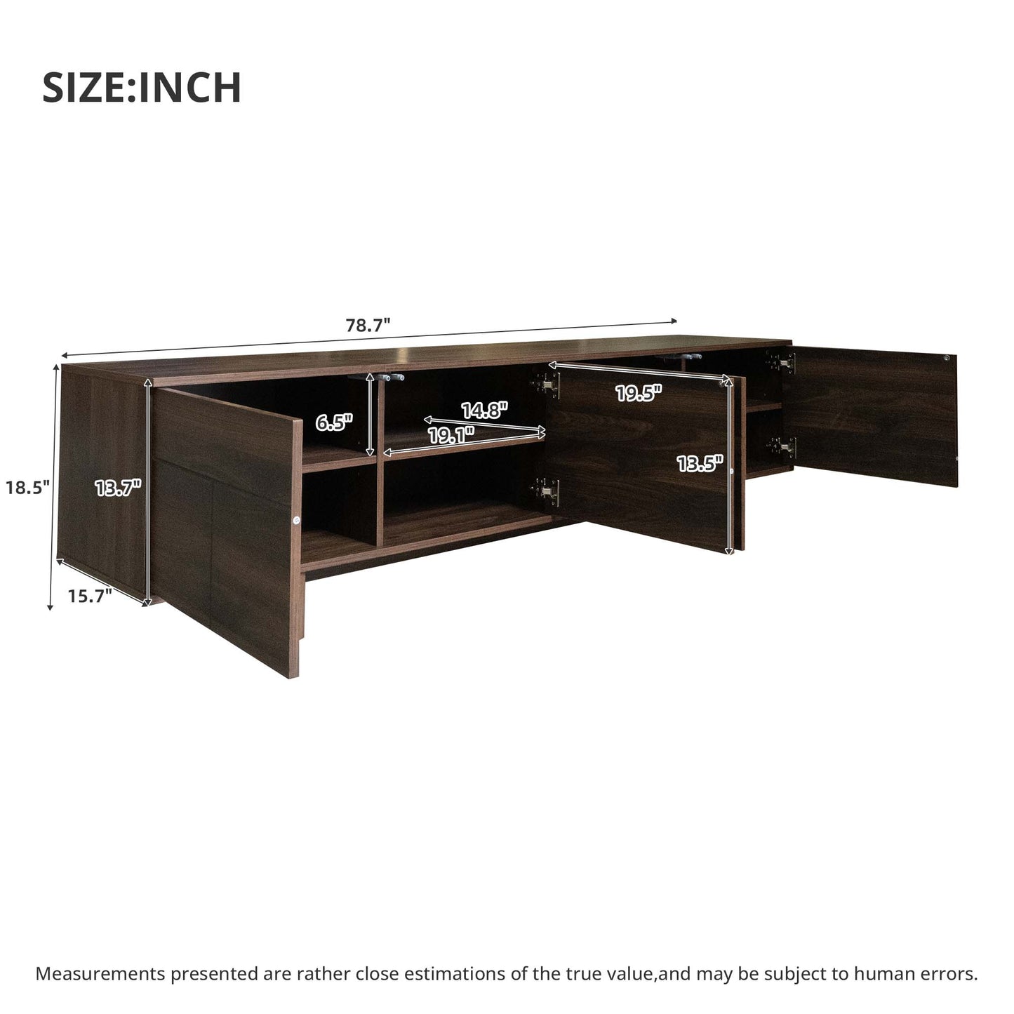 Modern 78-Inch TV Stand for TVs up to 85" - Dark Brown