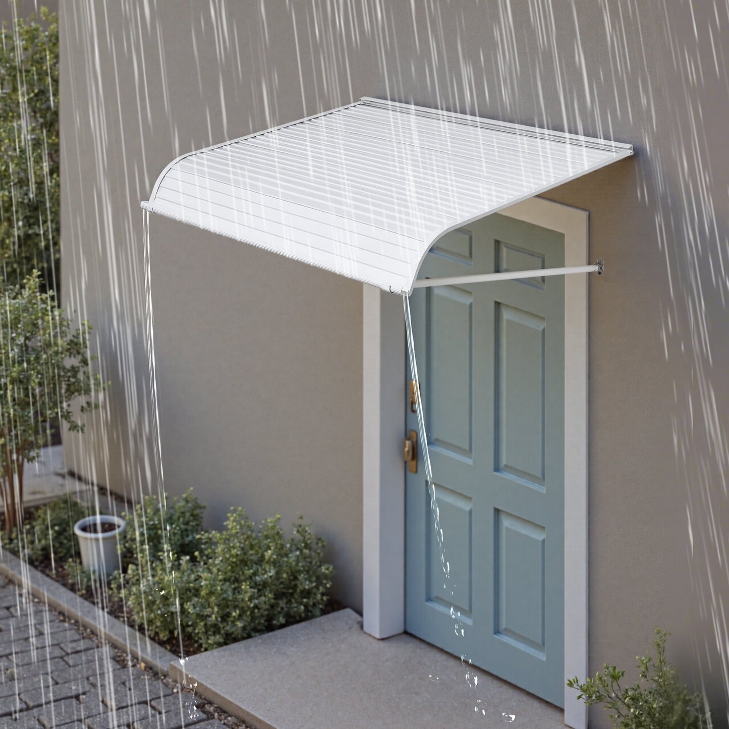 48x42 Inch Aluminum Door Canopy Awning - Anti-Rust Weatherproof Cover