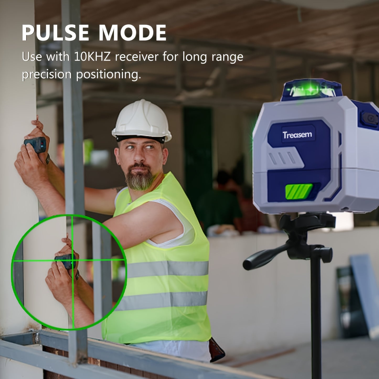Self-Leveling Laser Level with Green Laser, Rechargeable, Tripod Mount, Model LL 3DG