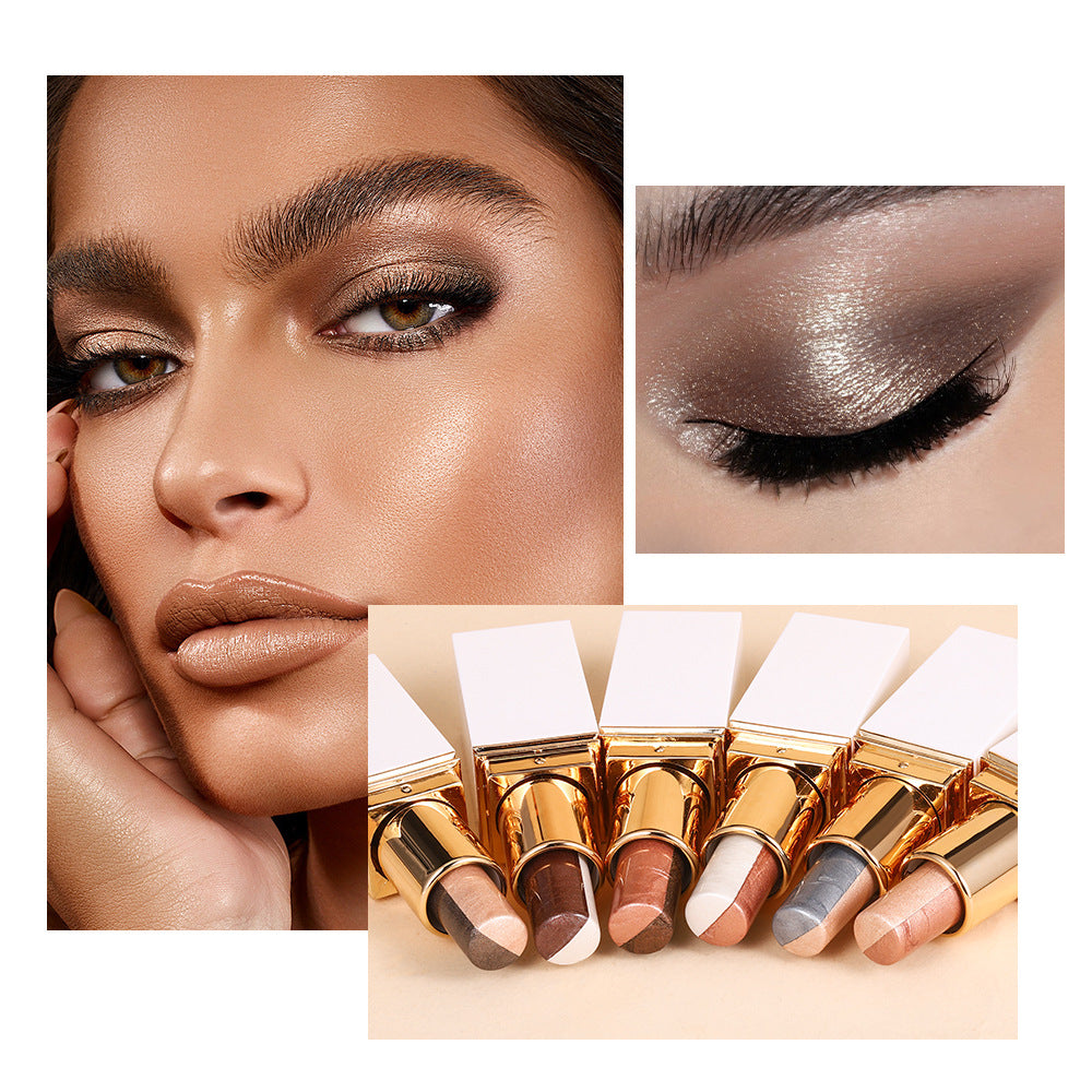 Six-Color Pearlescent Eyeshadow Stick - Versatile Glitter Color Makeup